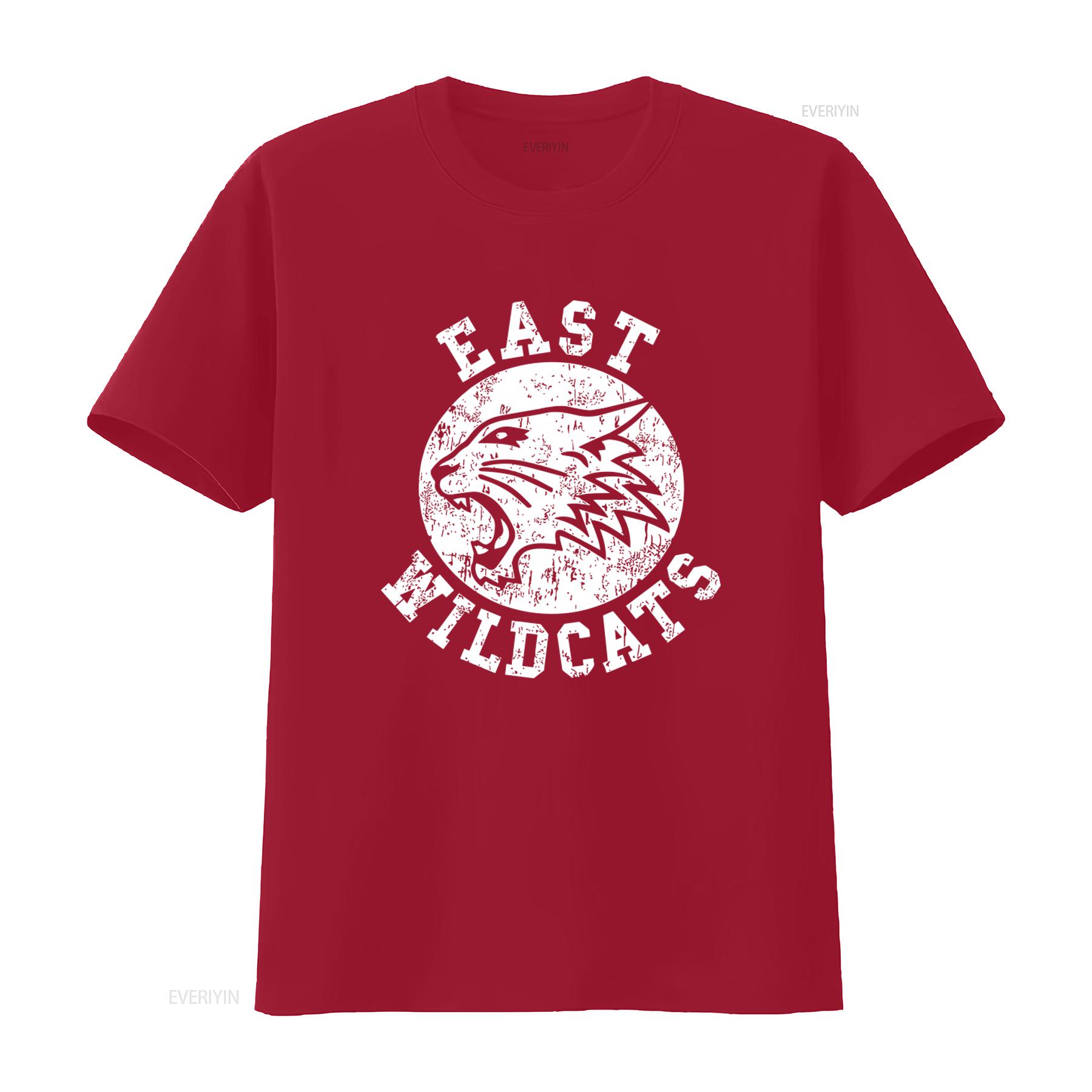 EAST WILDCATS T SHIRT High School Basketball Wild Musical Cats Team Logo Symbol vintage Washed Slightly streetwear Breathable S