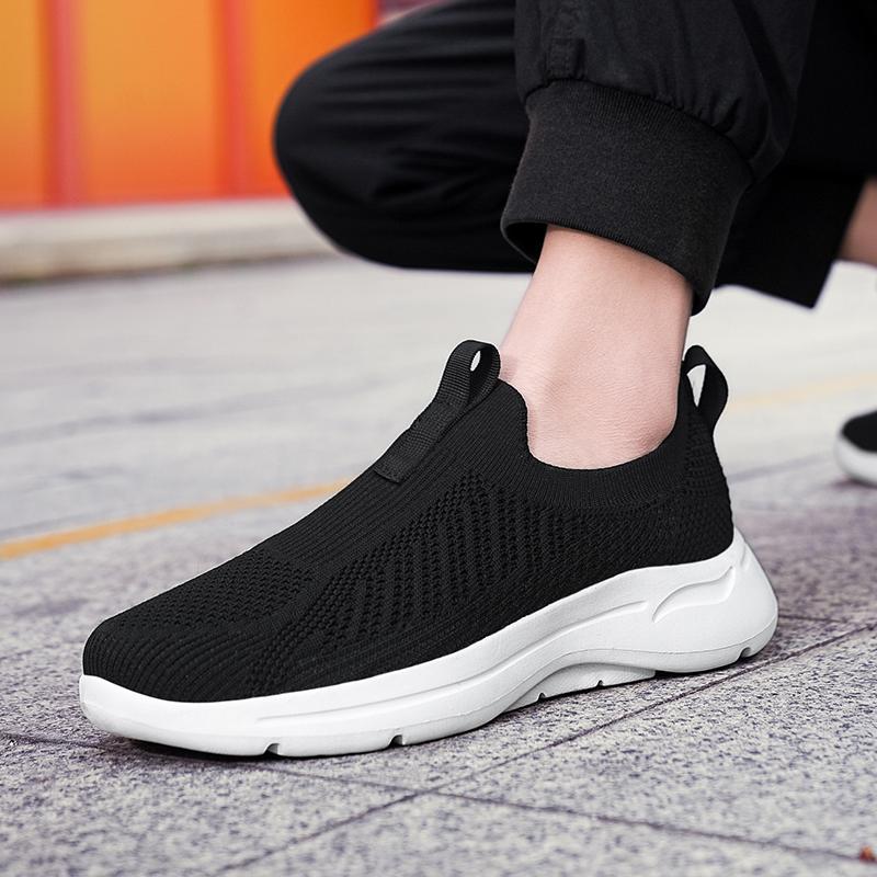 Large Size Men's Shoes Summer New Fly-woven Mesh Socks Mouth Running Shoes Lazy Foot Cover Casual Sports Shoes