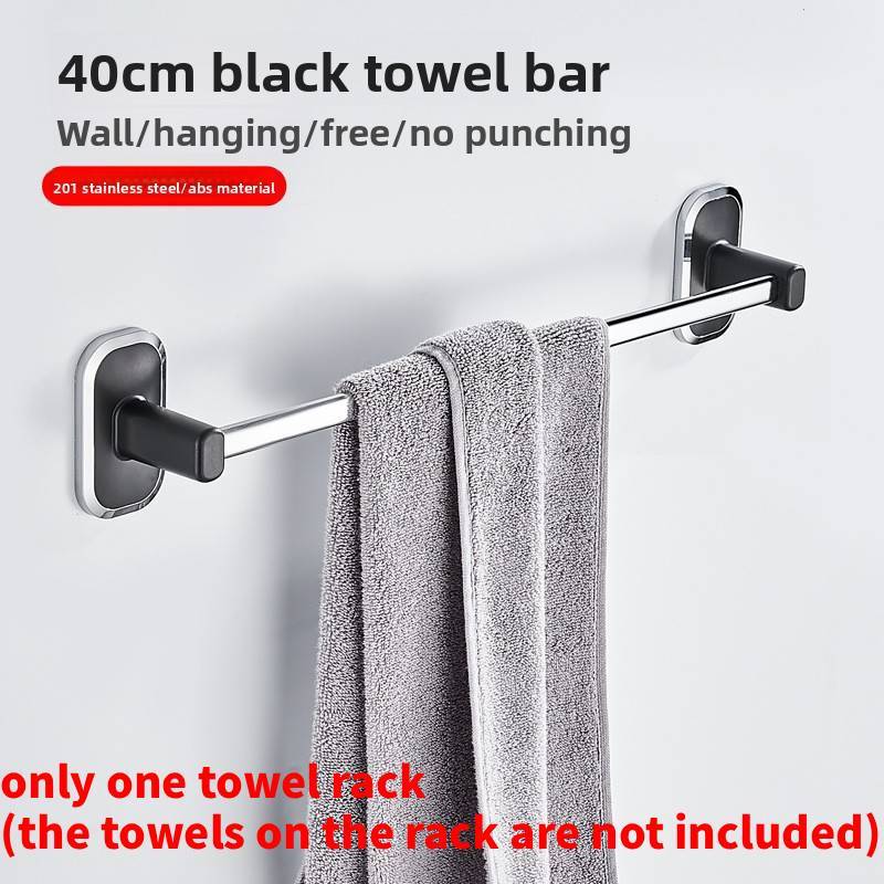 Stainless Steel Suction Towel Rack Bathroom Wall Mount For Home Organization