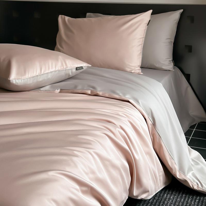 

Простой класс А для матерей и младенцев 100% чистый хлопок 4 шт. Пододеяльник для общежития Хлопковая простыня Простыня Длинноволокнистый хлопок Постельное белье 1.2m bed 3pcs 1.5*2m quilt core розовый цвет-серебро