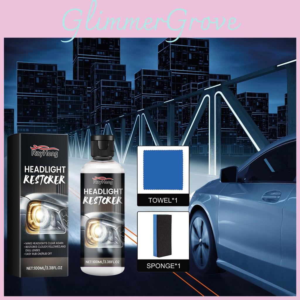Rayhong Zestaw Płynów do Polerowania Reflektorów Samochodowych Do Naprawy Rys i Renowacji