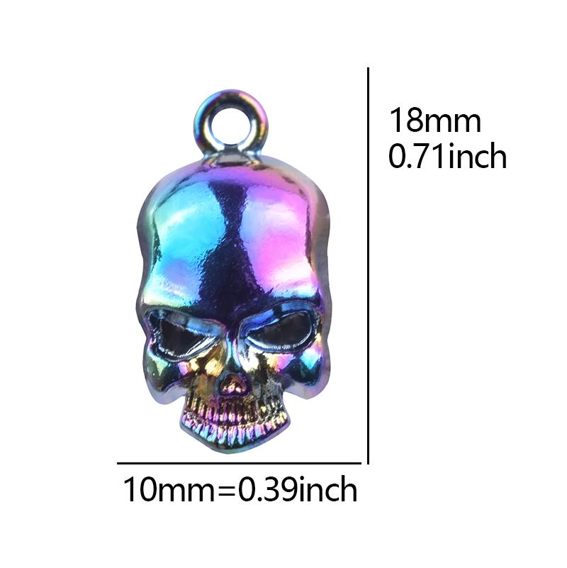 5X Rainbow Viking Animal Crow Raven Head Birds Skull Pendant Charms for Unisex Handmade Craft Necklace Jewelry