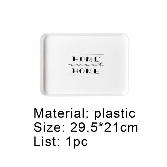 Serving Tray All-purpose Washable Plastic Rectangle Breakfast Fruit Bread Food Dish Gifts