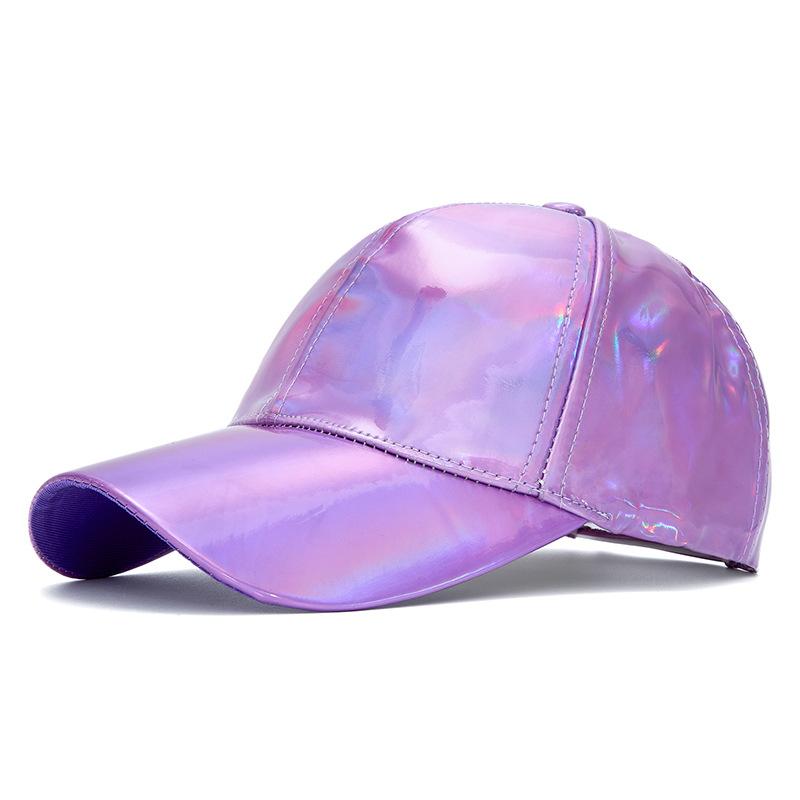 Holographic Rainbow Baseball Cap Shiny Metallic Snapback Hat for Men Women Party Festival