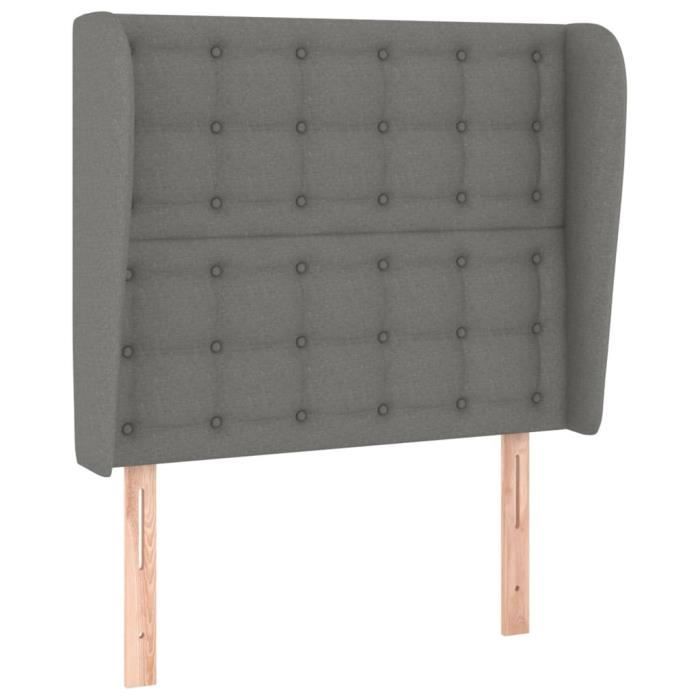 VidaXL Headboard with Ears Dark Grey 103x23x118-128 Cm Fabric3118381