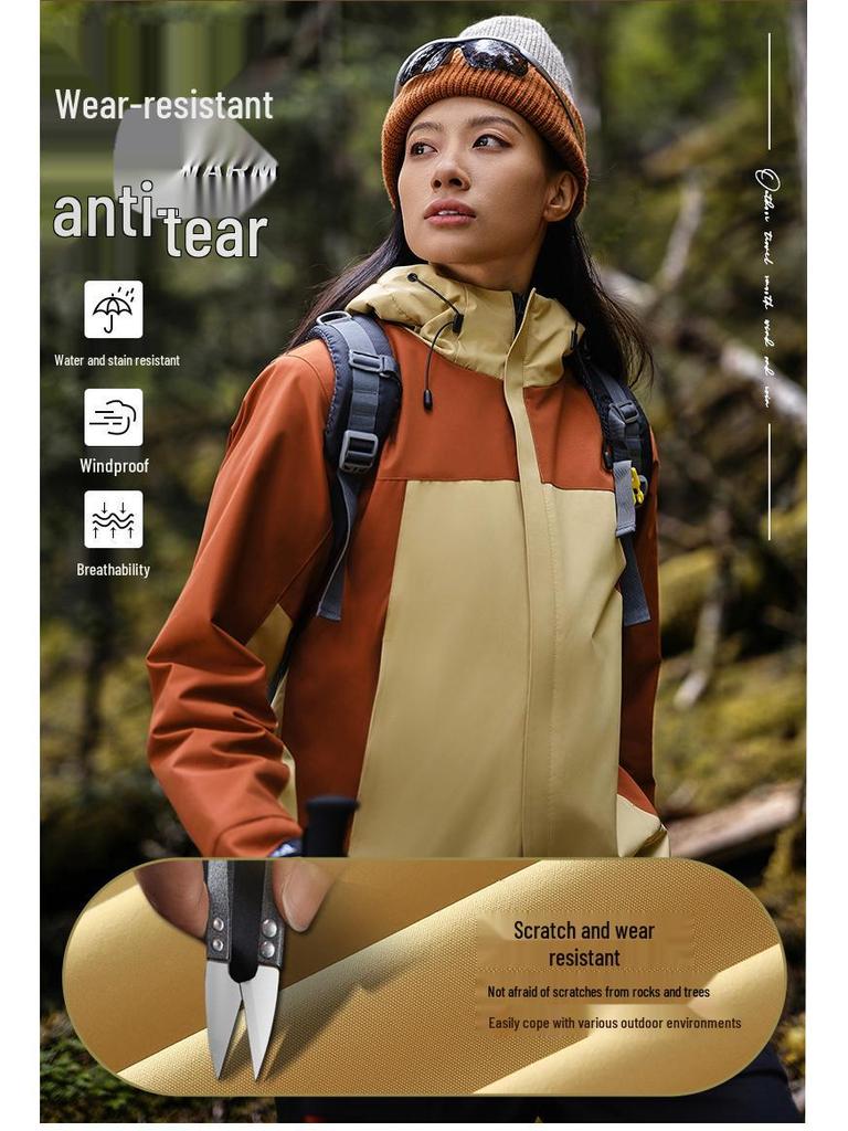 Unisex Graphene Windproof Waterproof Hiking Suit - Thickened Outdoor Jacket with Logo