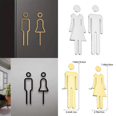3D DIY Žena Muž Značka na dveře toalety Koupelna Toaleta WC Značka na dveře Toaletní dveřní značka Samolepka na zeď Dekor Odnímatelné logo