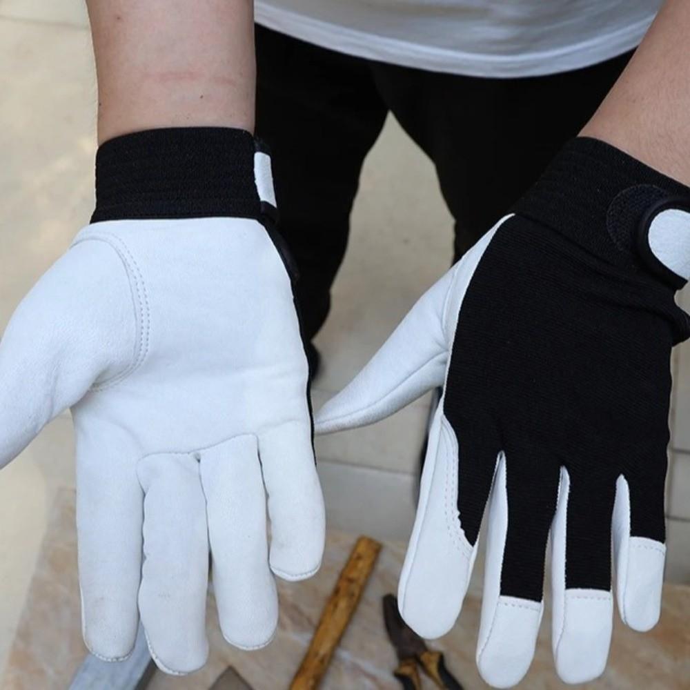 Thickened Leather Work Gloves Wear-Resistant Safety Gloves Practical Industrial Gloves Garden Work