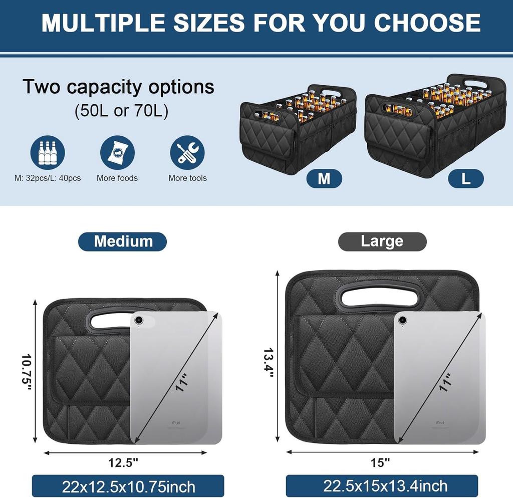 Universal Car Trunk Storage Box Foldable Pu Leather Multifunctional Organizer For Vehicle Interior Automotive Rear Boot Box