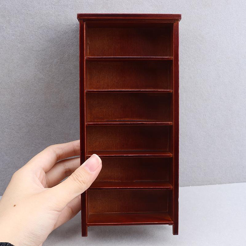 1Pcs Mini Furniture Wooden Crafts Storage Cabinet Bookcase 1: 12 Dollhouse Miniature Porch Swing Garden Decor Accessories