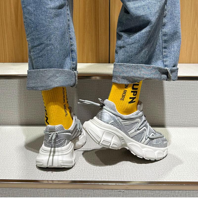 Casual Ladies Fitness Versatile Thick-soled Mesh Breathable Shoe Fashion Thick Sole Mesh Breathable Height Increasing Tenis Shoe