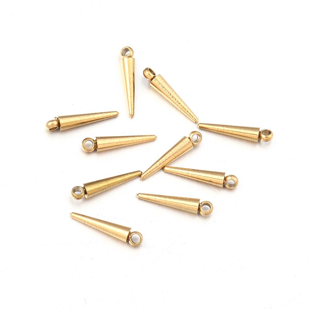 10pcs Stainless Steel Cone Charms Pendants for Jewelry Making Retro Bullet Spike Beads Charms for Women Man Hoop Earring Making