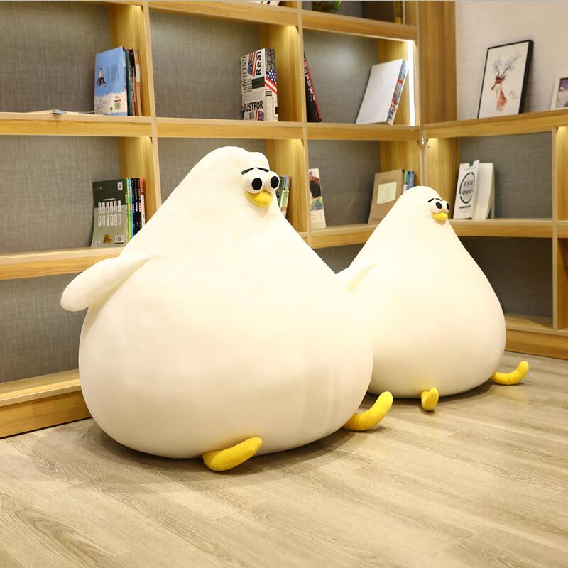 

Giant Round Gentle Penguin Plush Pillow Fluffy Lazy Sofa Living Room Decoration Nice Plush Toy designed for Children Surprise Present 25cm білий