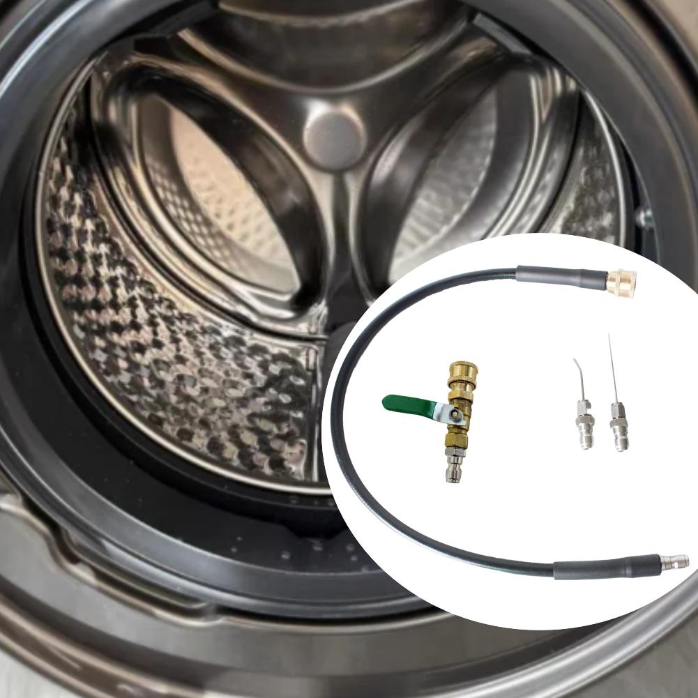 60cm Appliance For Cleaning Hose Kit with 1/4 Male Female Connectors 2 Spray Needles 1 Union Valve for Washer Heater