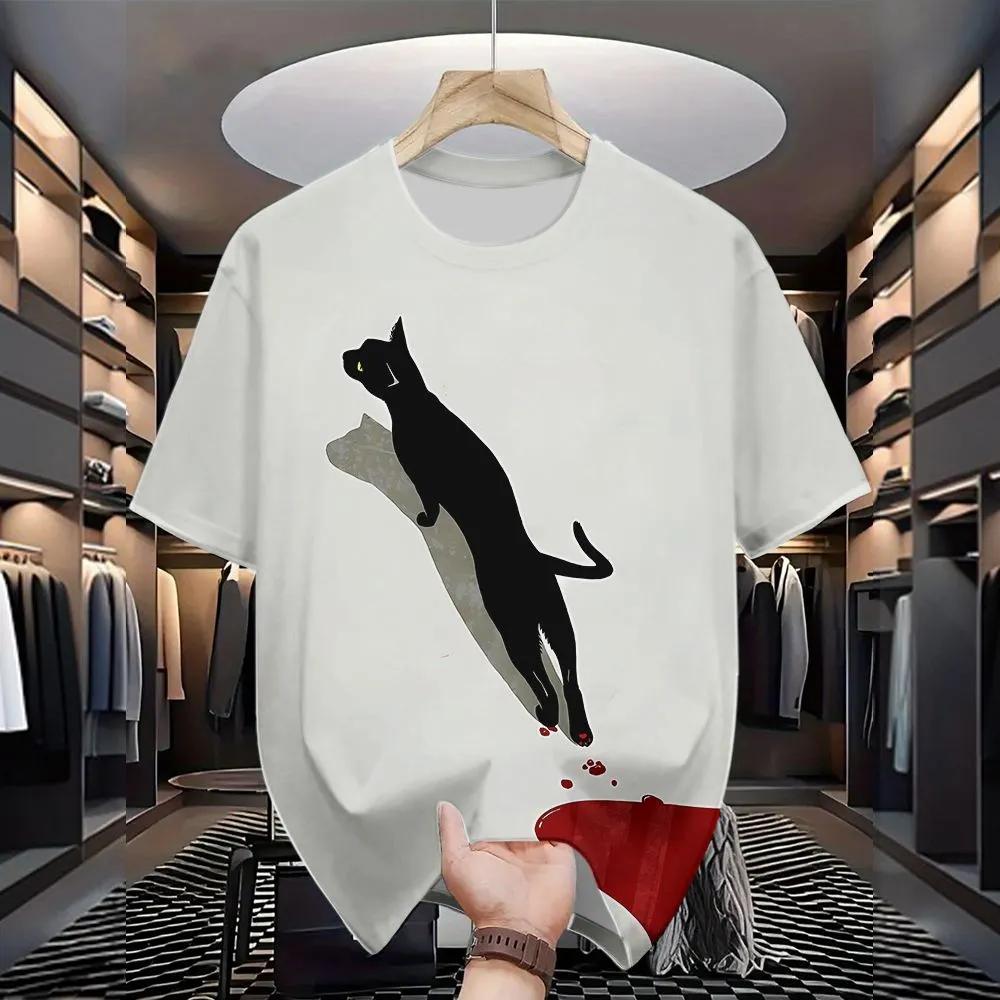 T-shirt Men's Fashion Printed Pattern Crew Neck Versatile Short Sleeve Casual Comfort Top