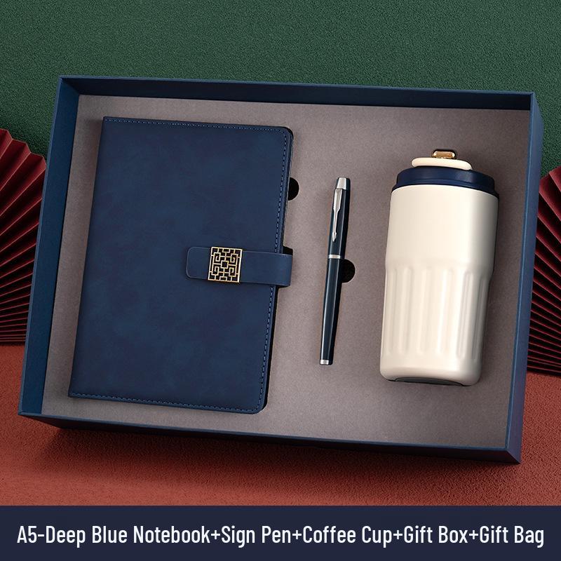 

Office Gift Set: A5 Notebook with Coffee Cup Souvenir – Customizable Logo