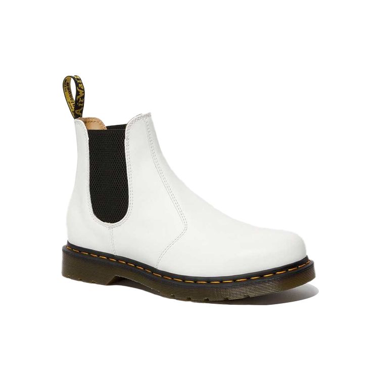 Dr. Martens 2976 Round Toe Elastic Band Short Chelsea Boots Unisex Boots White 26228100