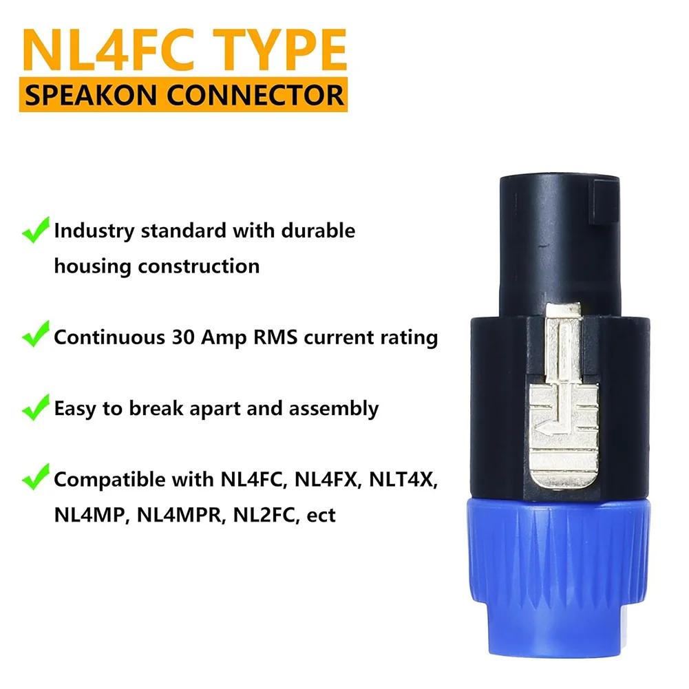 10/20PCS Audio Cable Plug Adapter 4-Pole plug 4Pins NL4FC Connector Aviation Plugs Ohm Plug Speaker Audio Cable Wire Plug Adapte