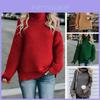 Morbido e Lussuoso Maglione Invernale da Donna con Collo Alto a Maglia Grossa per un Comfort Accogliente