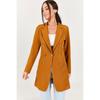 Women's Professional Blazer Coat Solid Color Casual Double Breasted Mid Length Blazers Suit Jacket