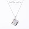 Titanium Steel Couple Book Necklace Handmade Couple Text Locket  Jewelry Accessories