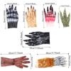 Prank Vinyl Halloween Cosplay Gloves Waterproof Plush Werewolf Simulated Gloves Bloody Terrifying Makeup Party Props Men