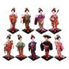 Ethnic Japanese Geisha Girl Statue Miniature Figurine Free Standing Kimono Doll Asian Geisha Doll for Home Office Decoration