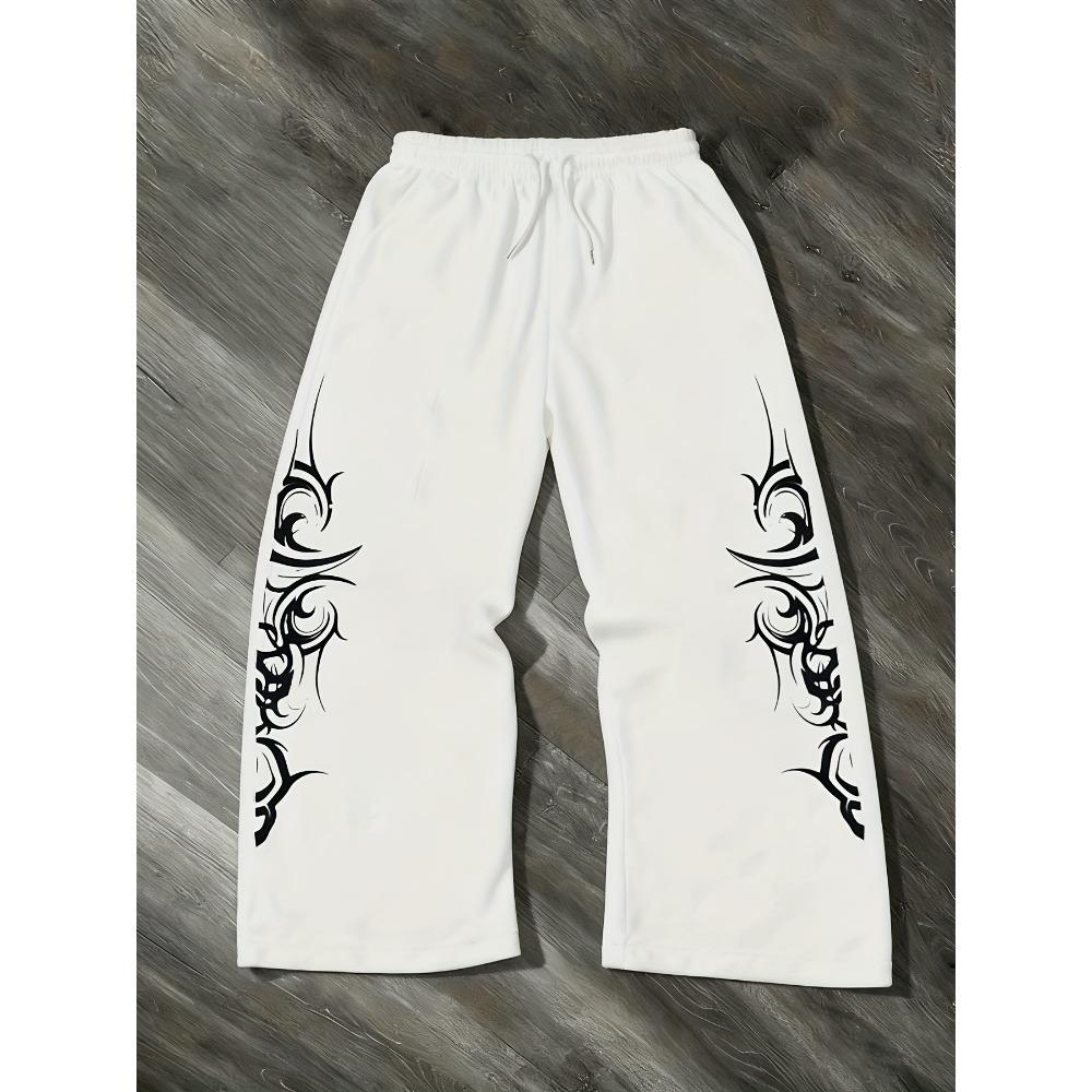 Women Men Straight Leg Wide Leg Trousers Casual Vintage Streetwear Oversized Loose Straight Pants Fleece Punk