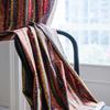 Yiman Qiyun Bohemian Striped Yellow Cotton-Linen Kitchen Curtain, Semi-Light-Blocking