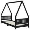 Kids Bed Black 80x200 cm Solid Pine Wood