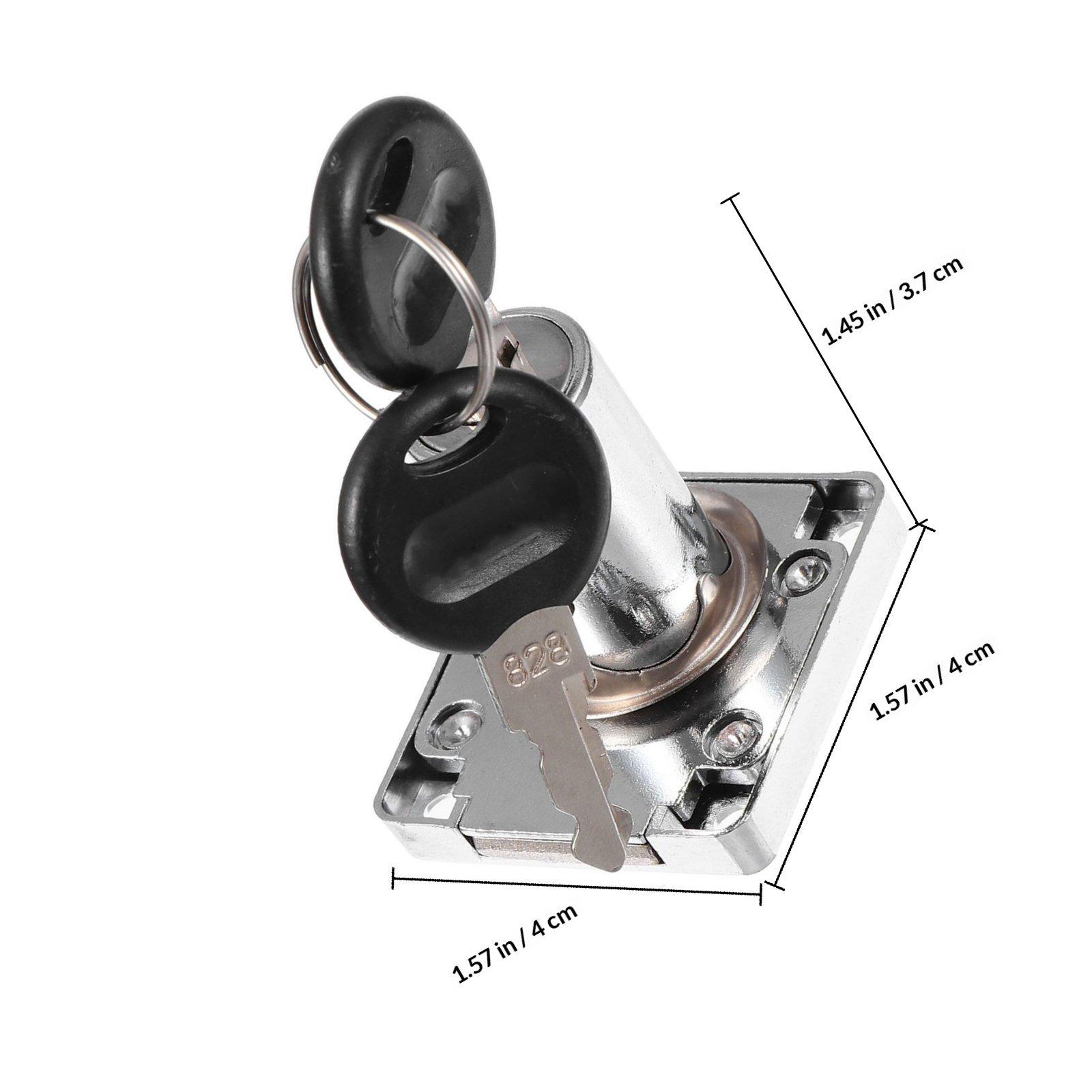 

1Set Heavy Duty Zinc Alloy Drawer Lock Set with Keys Screws for Residential Commercial Mailboxes Cabinets Drawers Letter Boxes срібний