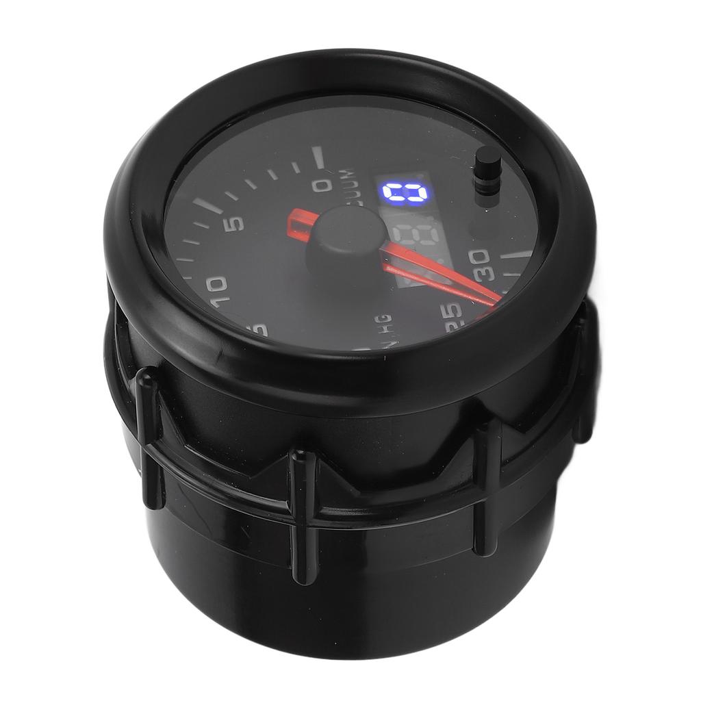 52mm Vacuum Gauge DC Pointer Digital Display 0 To 30 IN.HG Automotive Vacuum Meter Kit for All DC12V Vehicles