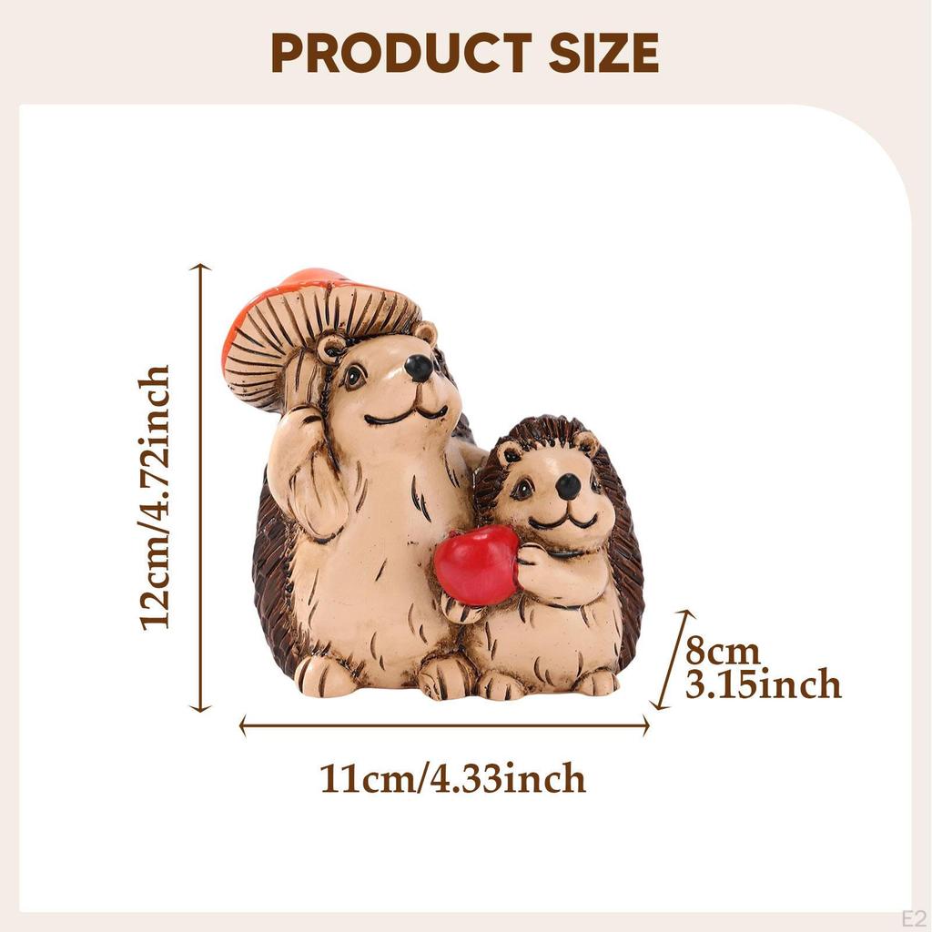 Hedgehog Figurine Animal Sculpture Small Creative Desktop Ornament Garden Accessories for Fireplace