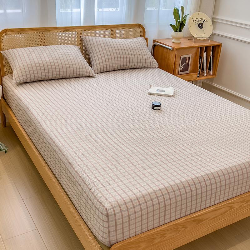 New Style Bed Sheet Single Piece Unprinted Style Bed Cover Mattress Protector Dormitory Single Non-slip Bed Sheet Universal for All Seasons