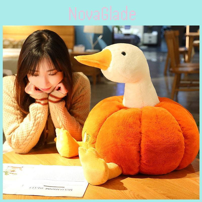 Pumpkin Duck Plush Toy Cute Gift For Kids And Animal Lovers