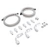 25 Inch 6AN Power Steering Pump Hose Kit Nylon Stainless Steel Waterproofing Replacement for C10 LS Swap Connects Type 2