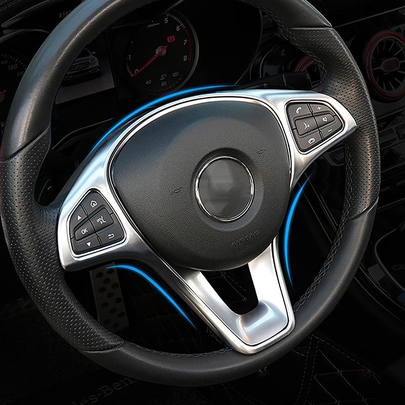 Carbon Fiber Color Car Steering Wheel Panel Frame Trim For Mercedes Benz C GLC E Class W205 W213 2016-2018 Interior Accessories