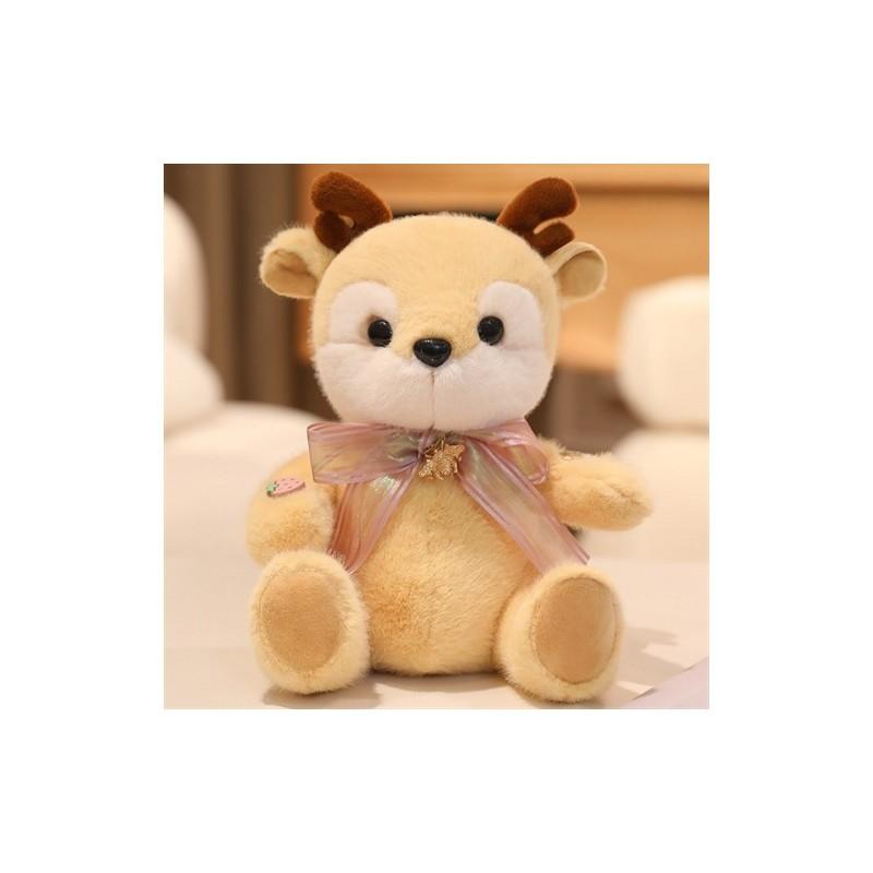 Cute Bow Decoration Deer And Bear Plush Toy Doll For Kids And Gift Giving