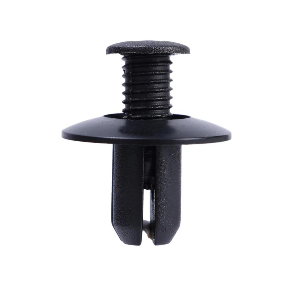 Sorte Plast Nitter Fastgørelseselement 8 mm Hul Bil Kofanger Skærm Holder Clips Universel Bil Dør Trim Panel Trykknap Clips Spænde