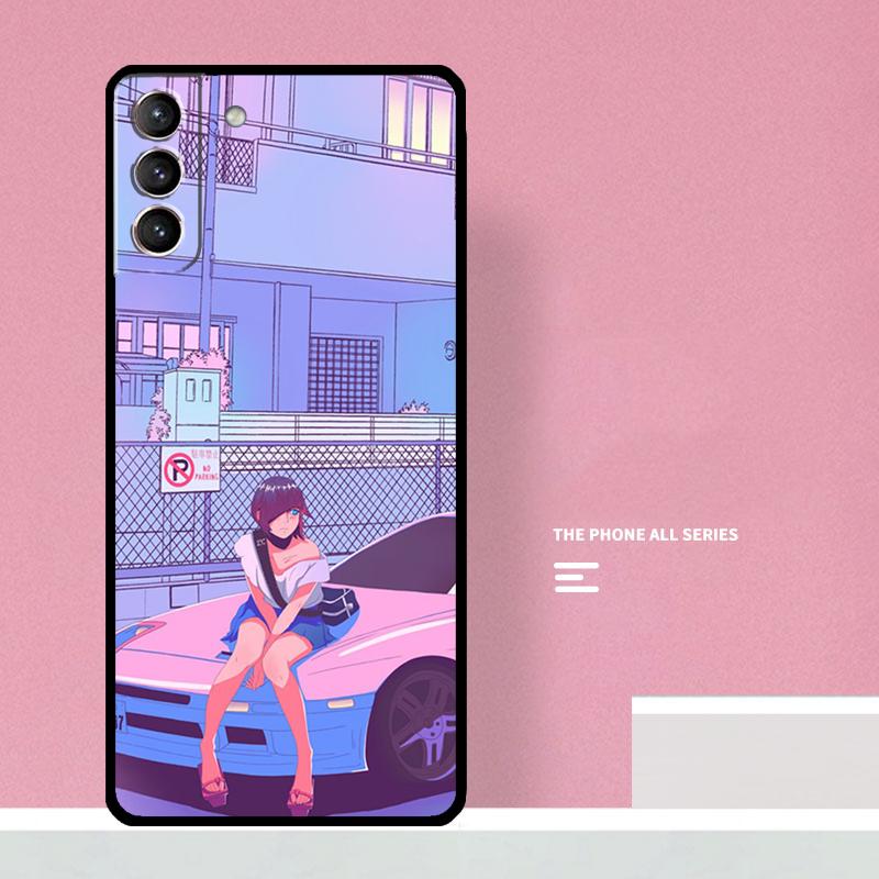 JDM Vaporwave Glitch Anime Phone Case For Samsung Galaxy S25 S26 Ultra S20 S21 S22 S23 S24 Plus S10 S25 FE Cover Coque