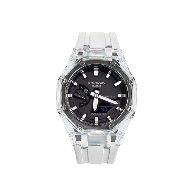 

CASIO Custom Collection Quartz Movement Fluoroelastomer Strap Watch Unisex Black Dial GA-2100-1A(Watch8--) Gamma Ray Glacier Belt