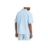 adidas Originals Letter Logo Single-Breasted Short Sleeve Shirt Men Shirts Sky-Blue JD2457