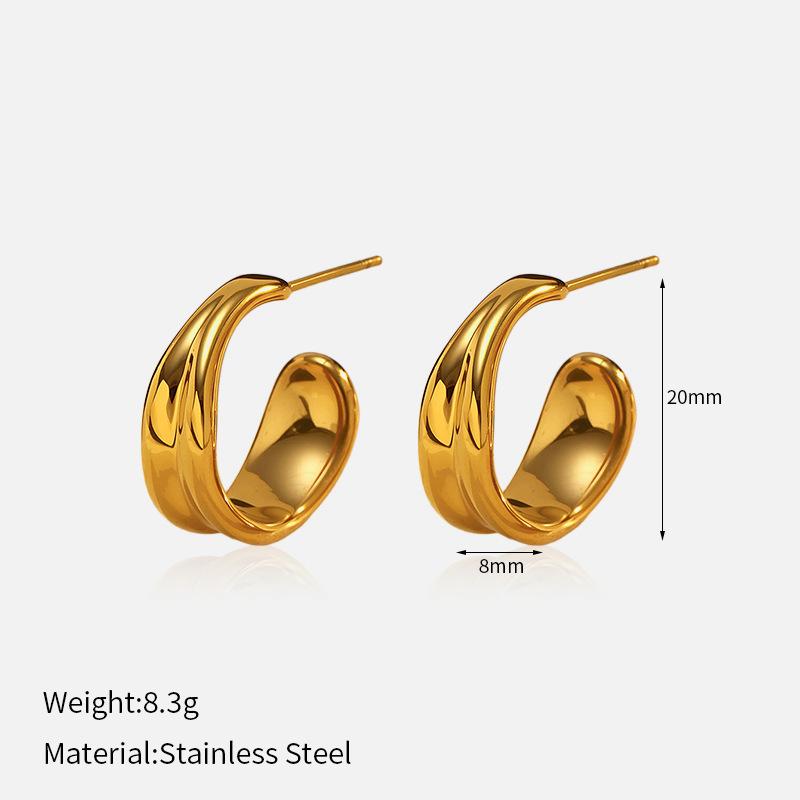 Europe United States Hot New Luxury High-End Stainless Steel Geometric Shape Earrings Multi-Style Fashion Hoop Earings