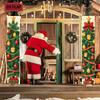 New Year 2pcs Door Couplet Banner 71x12in Christmas Pattern Porch Decoration