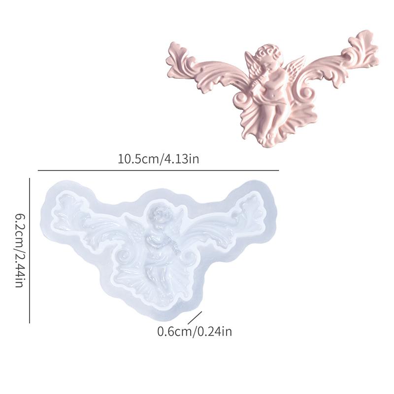 

1 шт. Многоразовая форма для выпечки с узором ангела, Топперы для торта, Европейский ангел, Рельефная форма для свечи, Силиконовая форма с тисненым узором