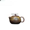 Yixing Purple Clay Teapot Large Capacity Burnt Wood Dragon Bone Golden Sand Phoenix Joyful Stone Chinese style Tea Pot