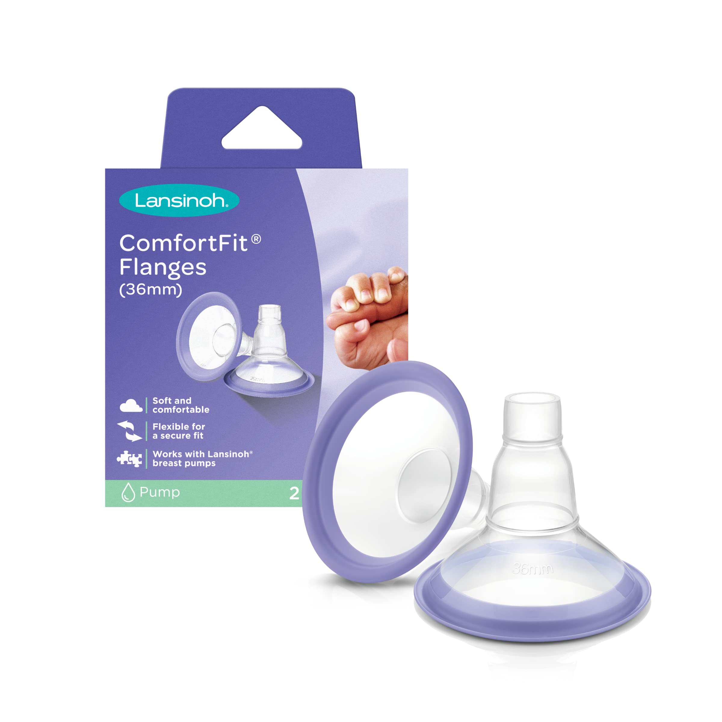

Lansinoh ComfortFit Breast Pump Flange, Size 36mm, 2 Pieces