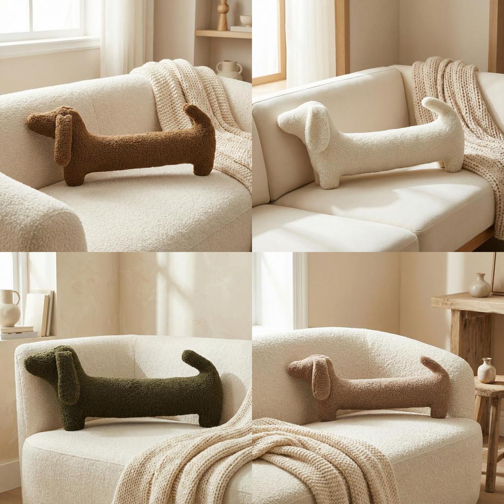 Minimalist Dachshund Dog Pillow Plush Bed Cushion For Girls And Boys