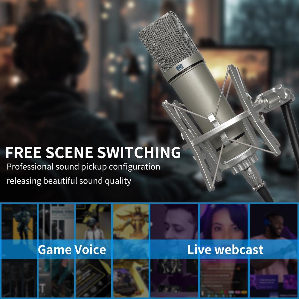 KDES U87 AI XLR Condenser Microphone Professional Cardioid Studio Mic for Recording Podcasting Voice Over Streaming Home Studio