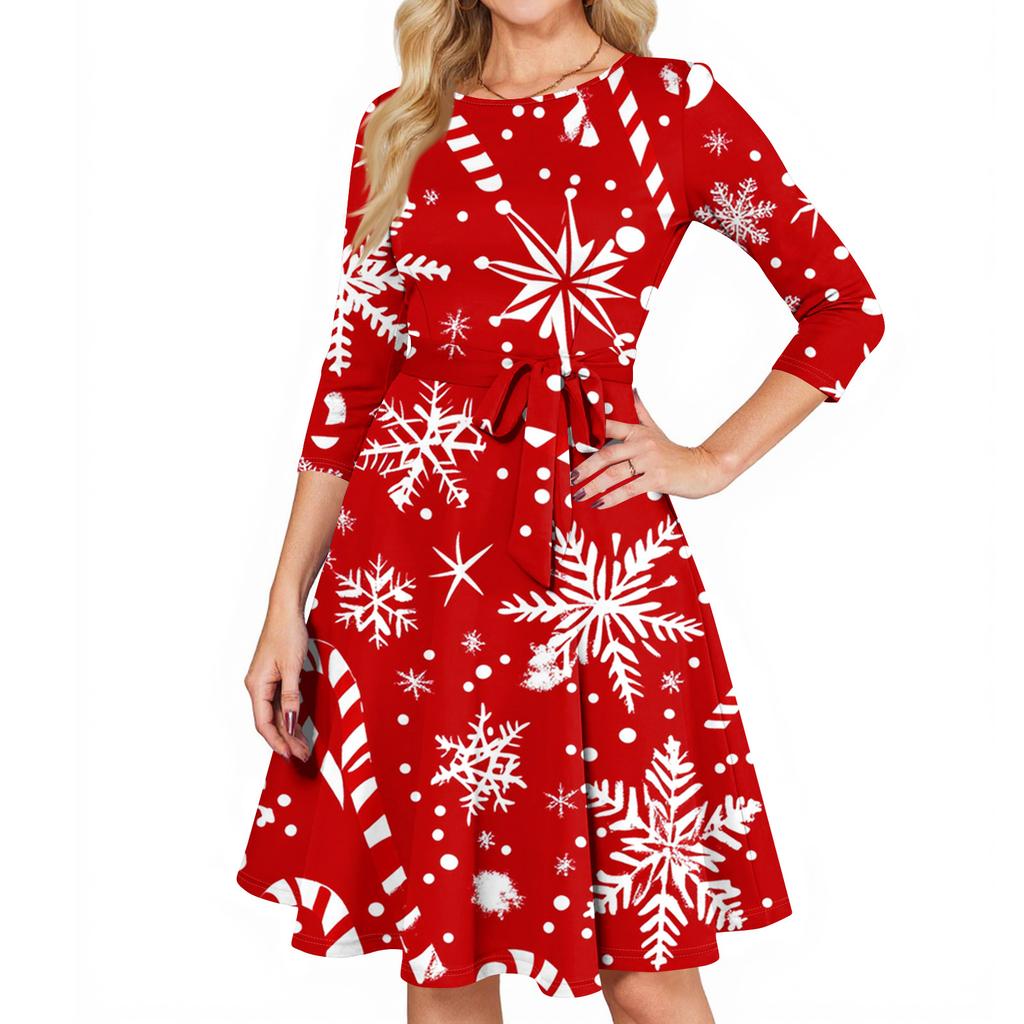 Damen Cocktailkleider 3/4 Ärmel Vintage Hochzeitsgastkleid